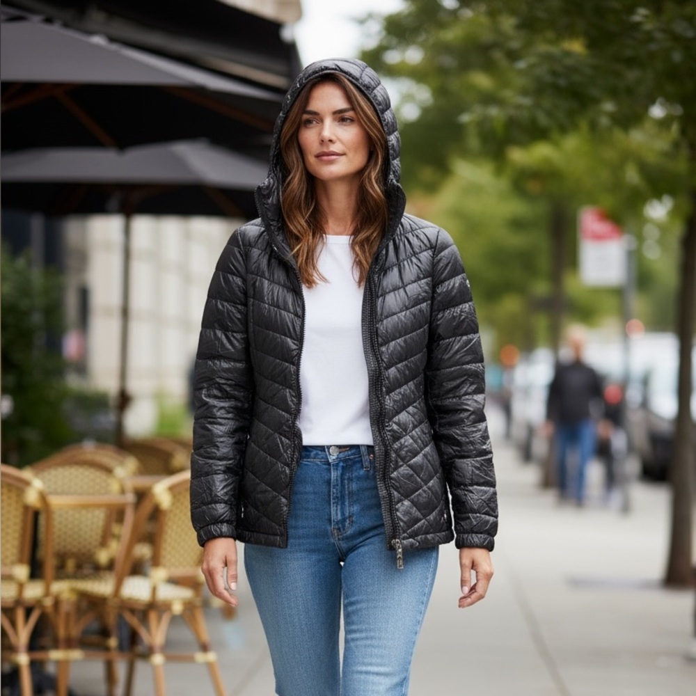 Calvin Klein Women's Down Quilted Hooded Puffer Jacket